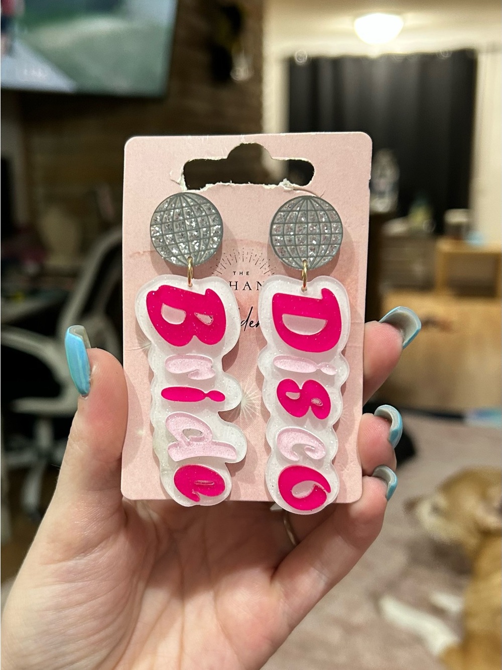 Diva Bride Pink Statement Drop Earrings